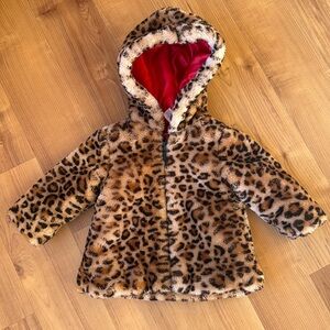 Little me leopard print coat size 12 months
